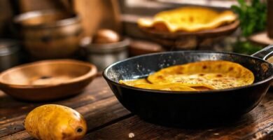 Cocina rústica: tortilla dorada
