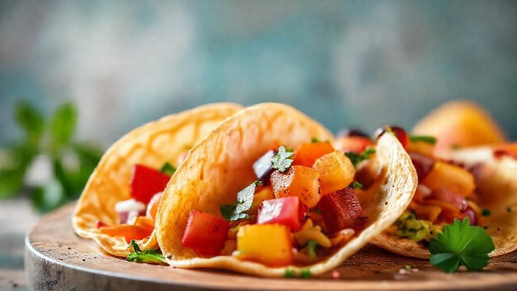 Tortillas cálidas y coloridas ofrecen alegría vegana