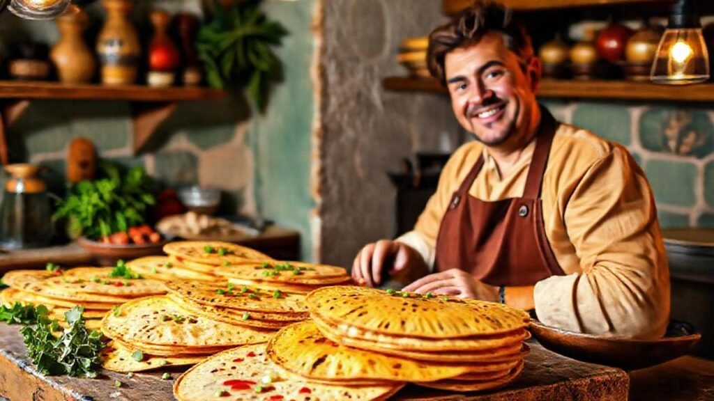 Cocina española: tortillas coloridas y feliz