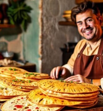 Cocina española: tortillas coloridas y feliz
