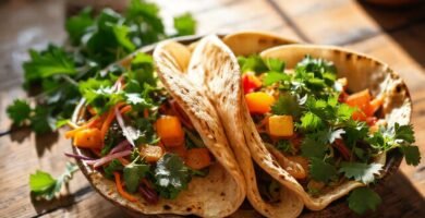 Un bowl vegano saludable resplandece en luz
