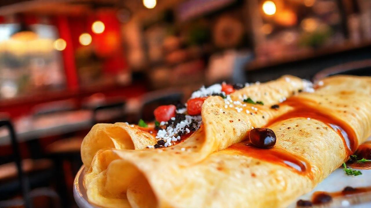 Crepes keto deliciosos y atractivos en bistro