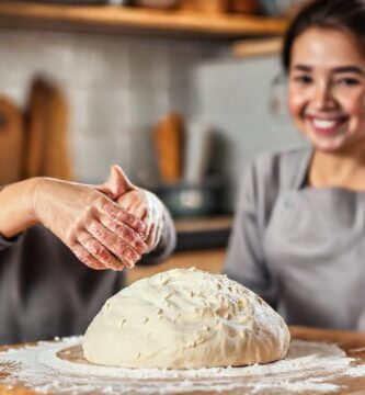 Preparando masa sin gluten con alegría