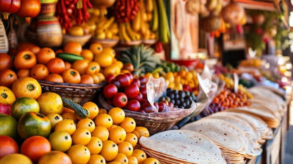 Un puesto mexicano ofrece frutas coloridas y deliciosas