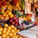 Un puesto mexicano ofrece frutas coloridas y deliciosas