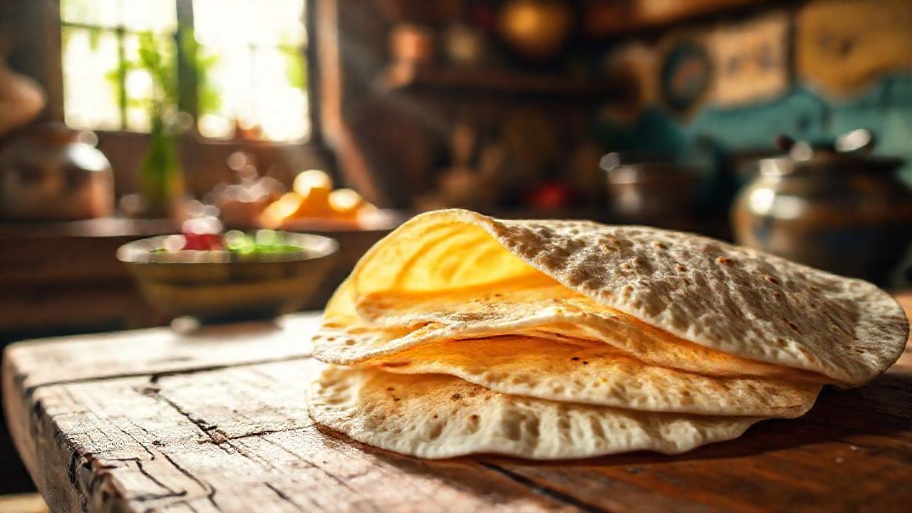 Tortillas mexicanas apetitosas, luz cálida