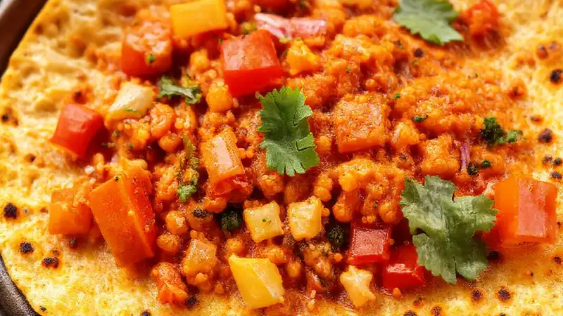 Una tortilla vegana especiada y vibrante