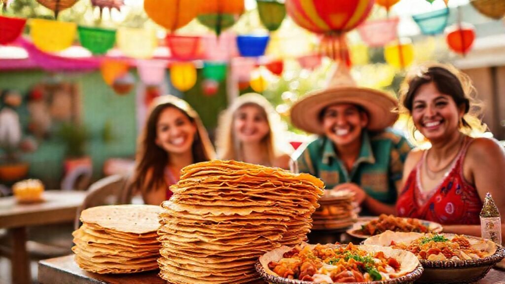 Una fiesta mexicana vibrante y feliz