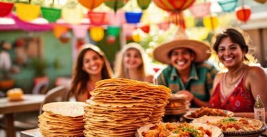 Una fiesta mexicana vibrante y feliz
