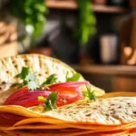 Tortillas frescas y coloridas en fotografía