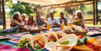 Un picnic soleado y festivo